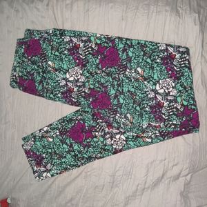 LuLaRoe One Size Leggings purple and blue floral